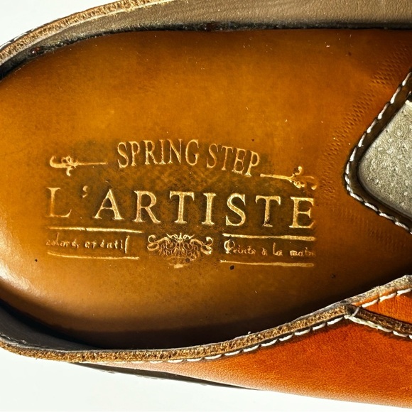 L'ATISTE Spring Step Chino Camel Brown Leather Clogs Size 41EU /11 US - Picture 2 of 13